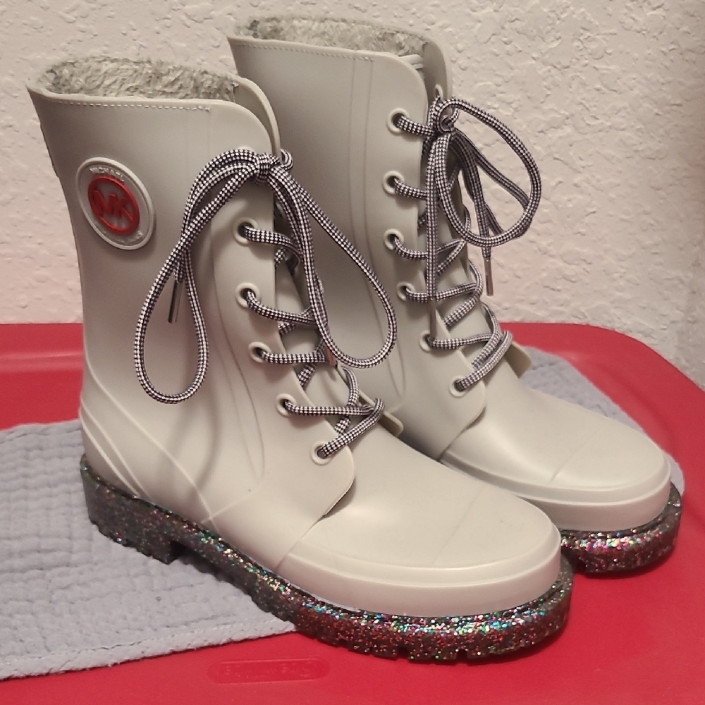 Michael Kors Gray sparkled sole Rain Boots